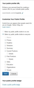 LinkedIn customize public profile